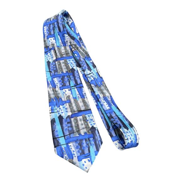 J. Garcia Jerry VTG Collection 57 Silk Necktie Tie Dead Head Blue Gray Black 62” - Picture 5 of 6
